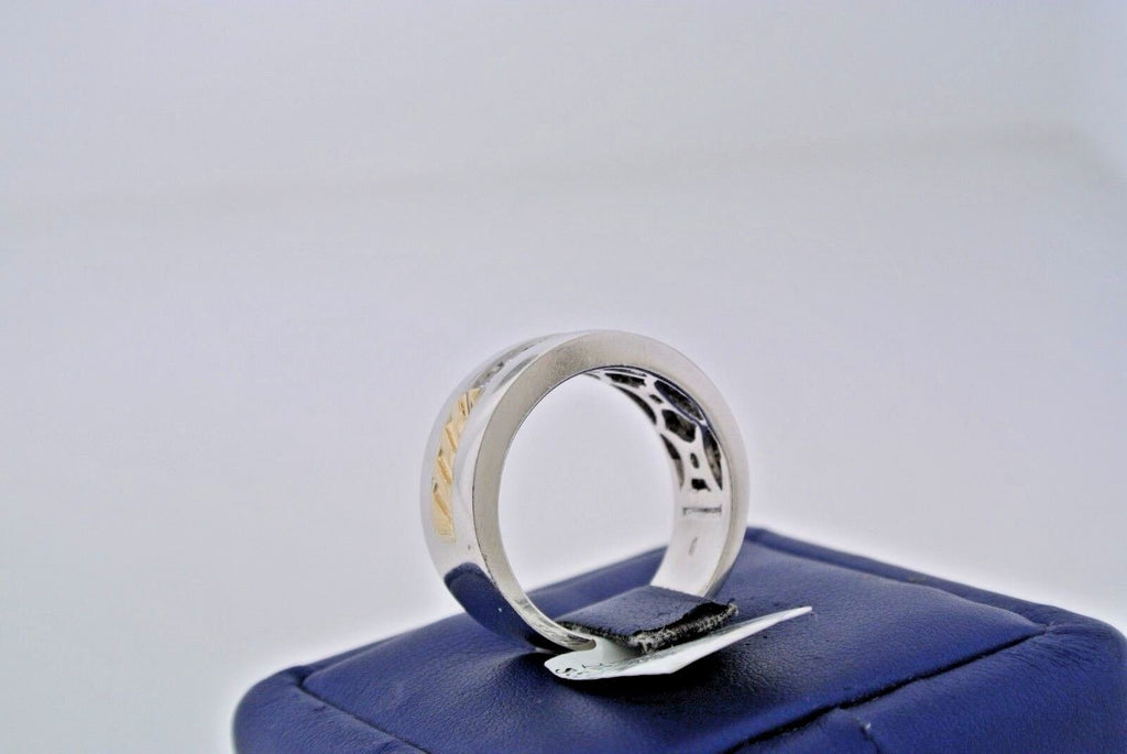 14k Two Tone Gold 1.00 CT Diamond Men's Wedding Band, 11.8gm, Size 10