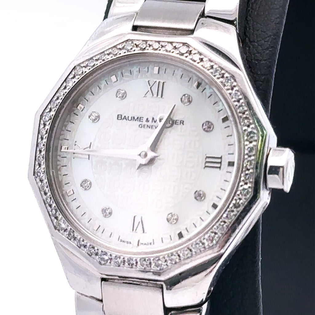 Baume And Mercier Riviera 28mm, Stainless Steel & Diamond Pre owned Watch; philadelphia