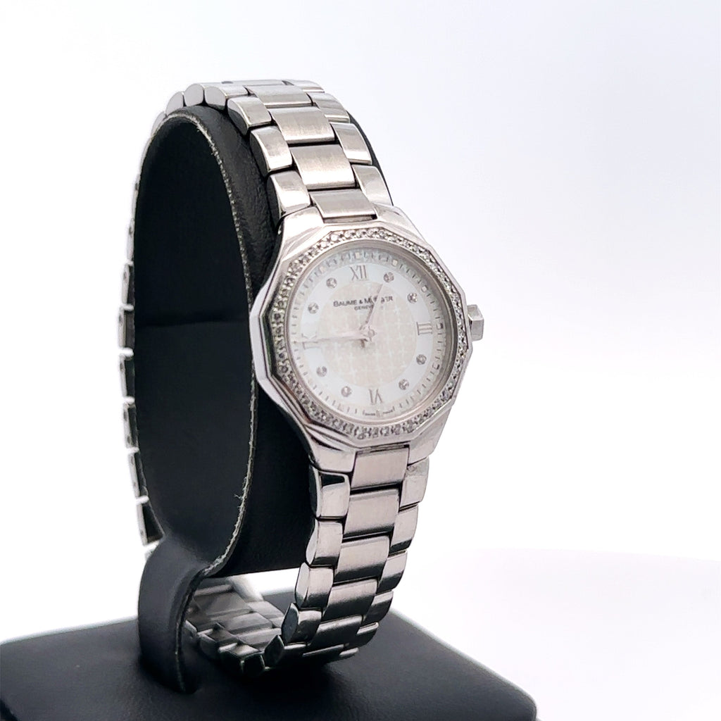Baume And Mercier Riviera 28mm, Stainless Steel & Diamond Pre owned Watch; philadelphia