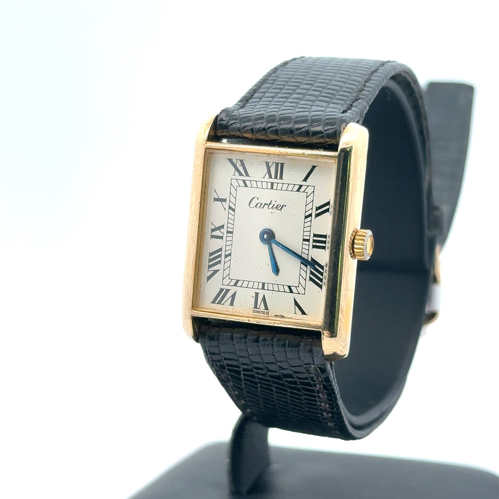 Cartier tank Vermeil manual wind watch Quartz, 18k Yellow Gold electroplated ID-296018152256