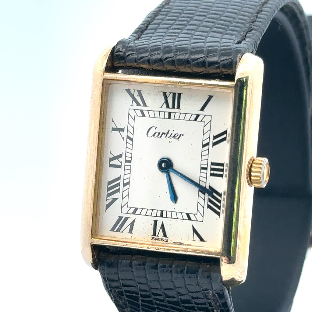 Cartier tank Vermeil manual wind watch Quartz, 18k Yellow Gold electroplated ID-296018152256