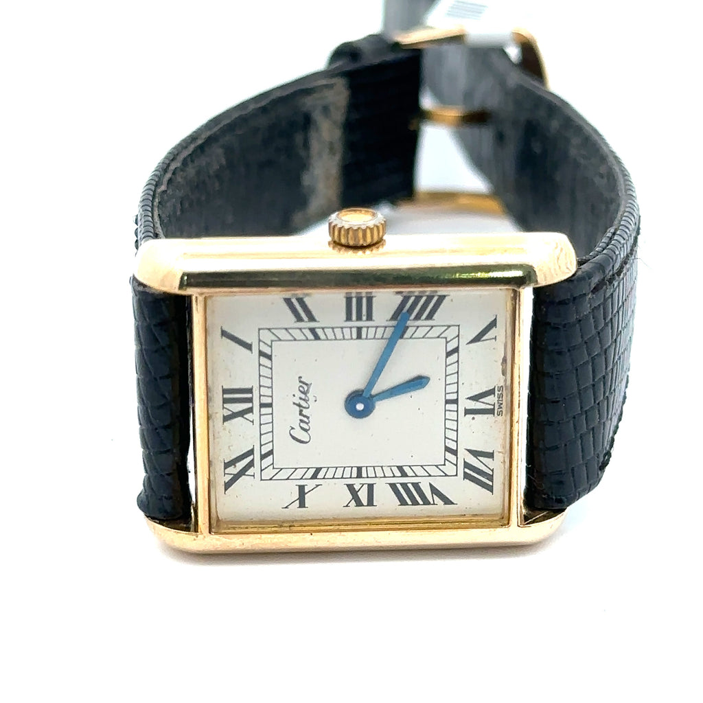 Cartier tank Vermeil manual wind watch Quartz, 18k Yellow Gold electroplated ID-296018152256