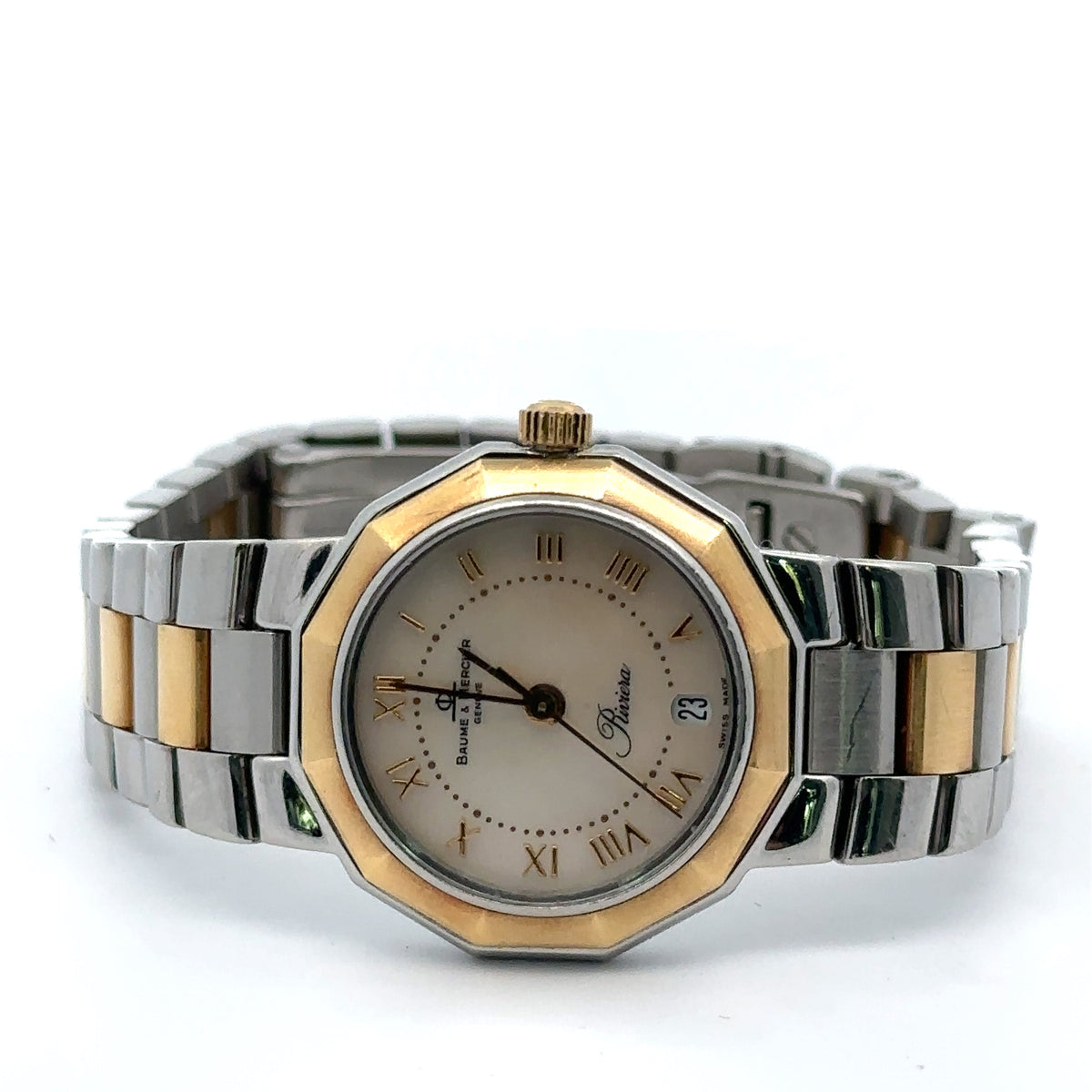 Baume And Mercier Riviera 28mm, 18k Gold & stainless Steel & pre owned Watch