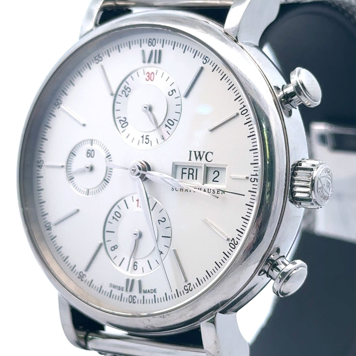 IWC Portofino Chrono Automatic 42 mm Watch - Silver Dial IW391009 Pre Owned
