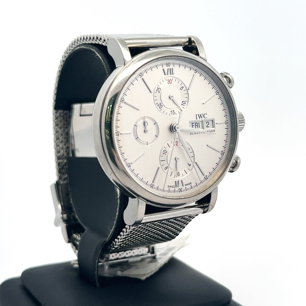 IWC Portofino Chrono Automatic 42 mm Watch - Silver Dial IW391009 Pre Owned