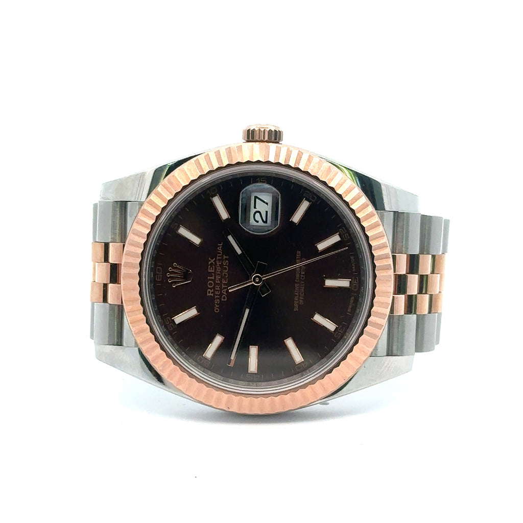Pre-Owned Rolex Datejust 41mm 2 Tone 18k Rose Gold Watch 126331 S14753
