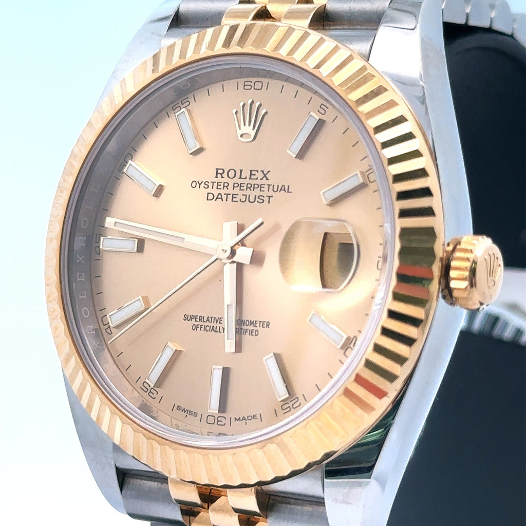 Pre-Owned Rolex Datejust 41mm 2 Tone 18k Yellow Gold Watch 126333 Fluted Bezel
