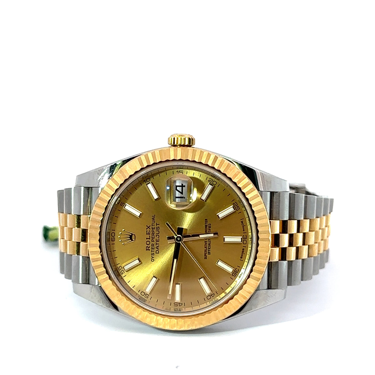 Pre-Owned Rolex Datejust 41mm 2 Tone 18k Yellow Gold Watch 126333 Fluted Bezel