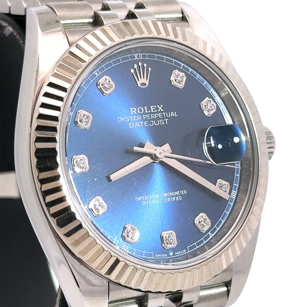 Pre-Owned Rolex Datejust 41mm Stainless Steel Watch 126334 Gold Fluted Bezel Philadelphia