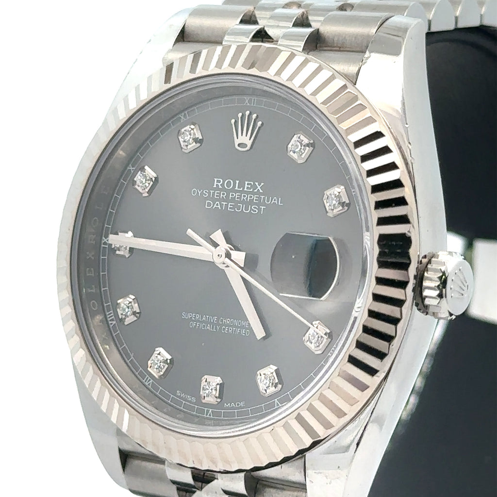Pre-Owned Rolex Datejust 41mm Stainless Steel Watch 126334 Gold Fluted Bezel Philadelphia