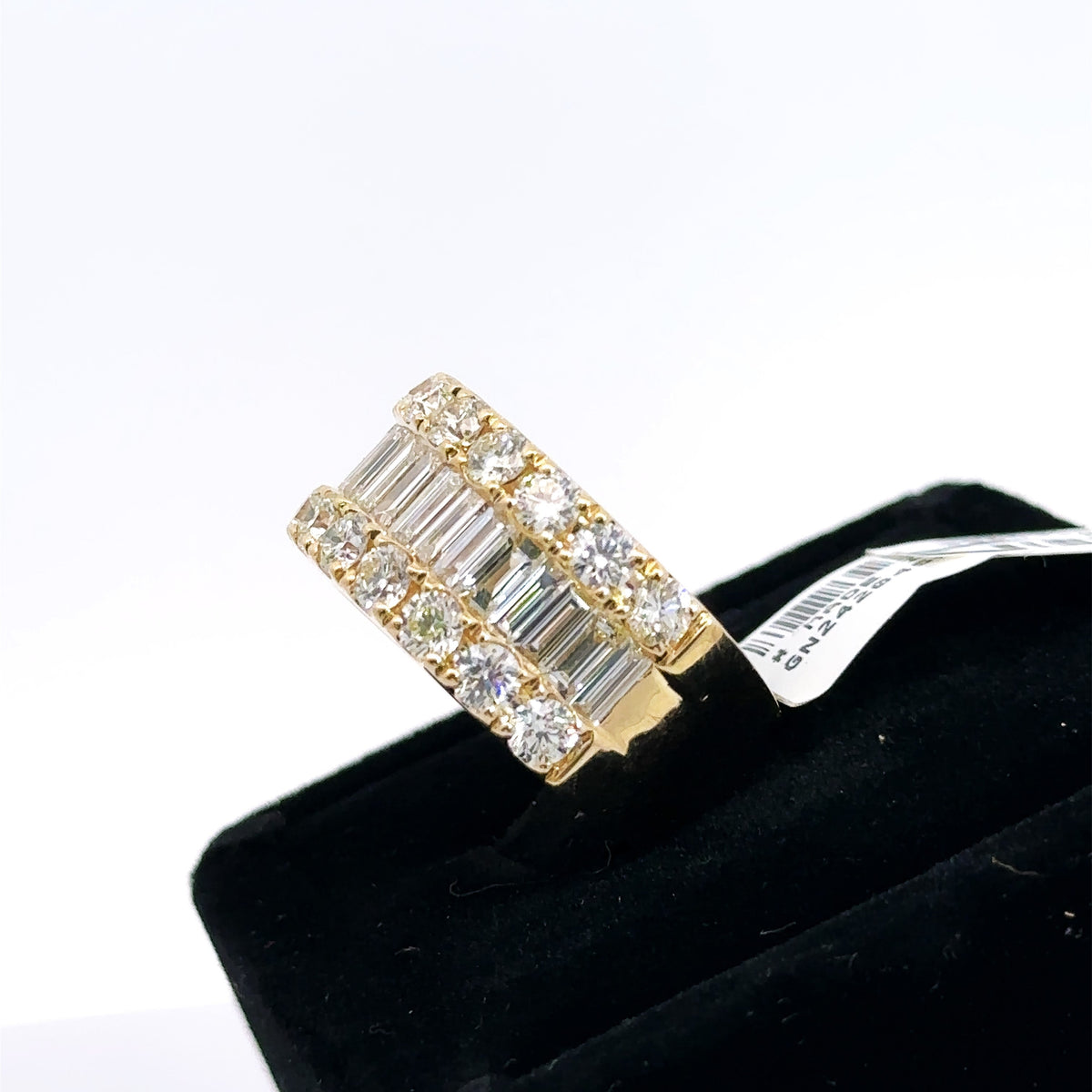 14k Yellow Gold 6.50CT Emerald Diamond Mens Wedding Band 13.2g Size 10.5 S107735