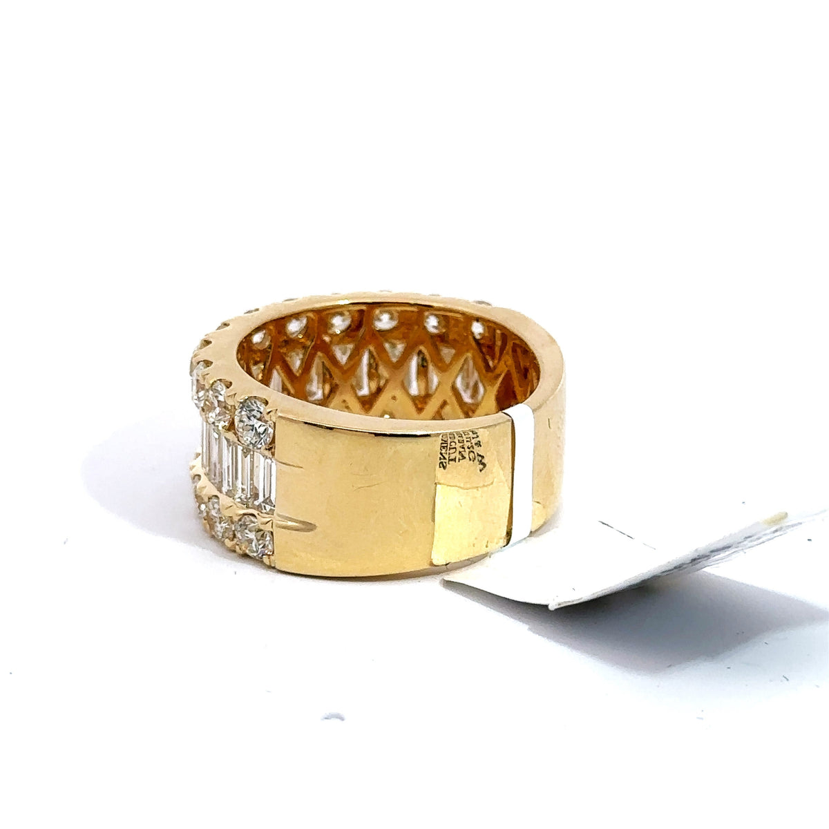 14k Yellow Gold 6.50CT Emerald Diamond Mens Wedding Band 13.2g Size 10.5 S107735
