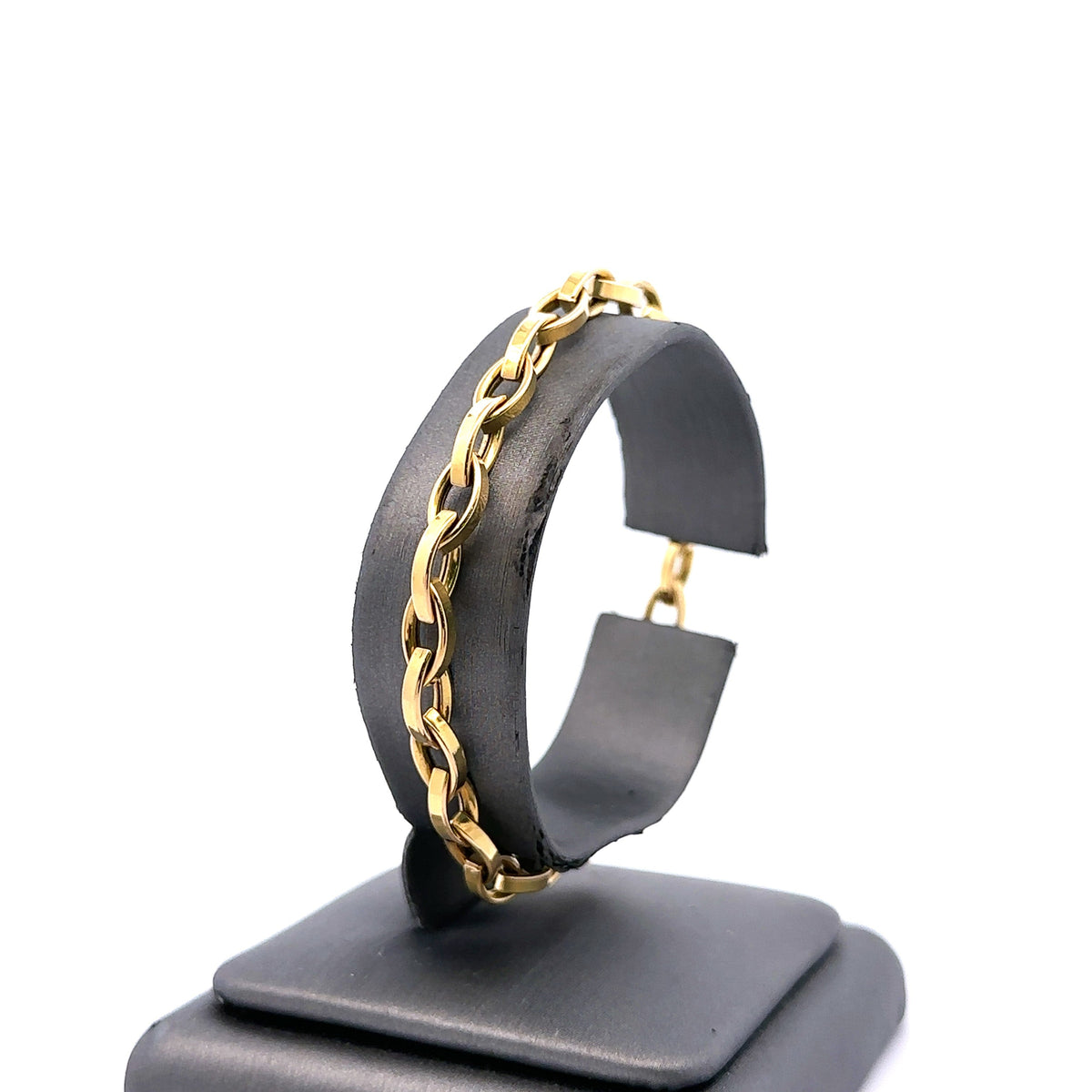 18k Yellow Gold Ladies Charm Style Italian Bracelet, 7", 8.0g, S107787