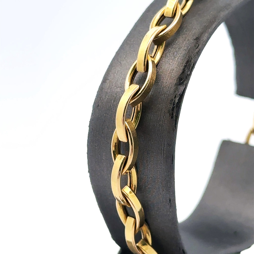 18k Yellow Gold Ladies Charm Style Italian Bracelet, 7", 8.0g, S107787