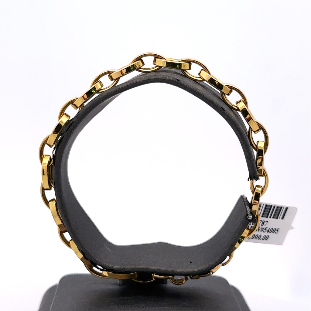 18k Yellow Gold Ladies Charm Style Italian Bracelet, 7", 8.0g, S107787