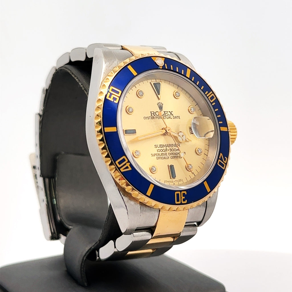 Pre-Owned Rolex Submariner Date 40mm 2 Tone Watch 16613 18k Yellow Gold S107760