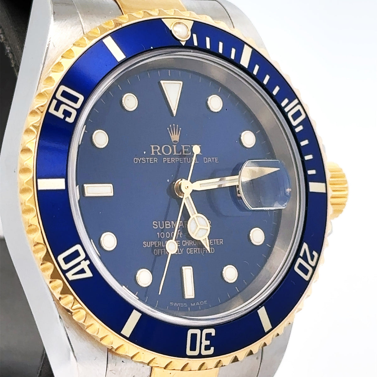 Pre-Owned Rolex Submariner Date 40mm 2 Tone Watch 16613 18k Yellow Gold S107506