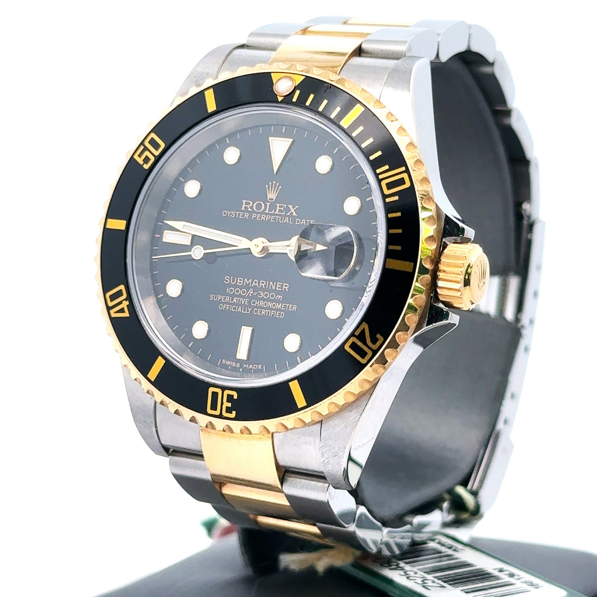 Pre-Owned Rolex Submariner Date 40mm 2 Tone Watch 16613 18k Gold Bezel S104537