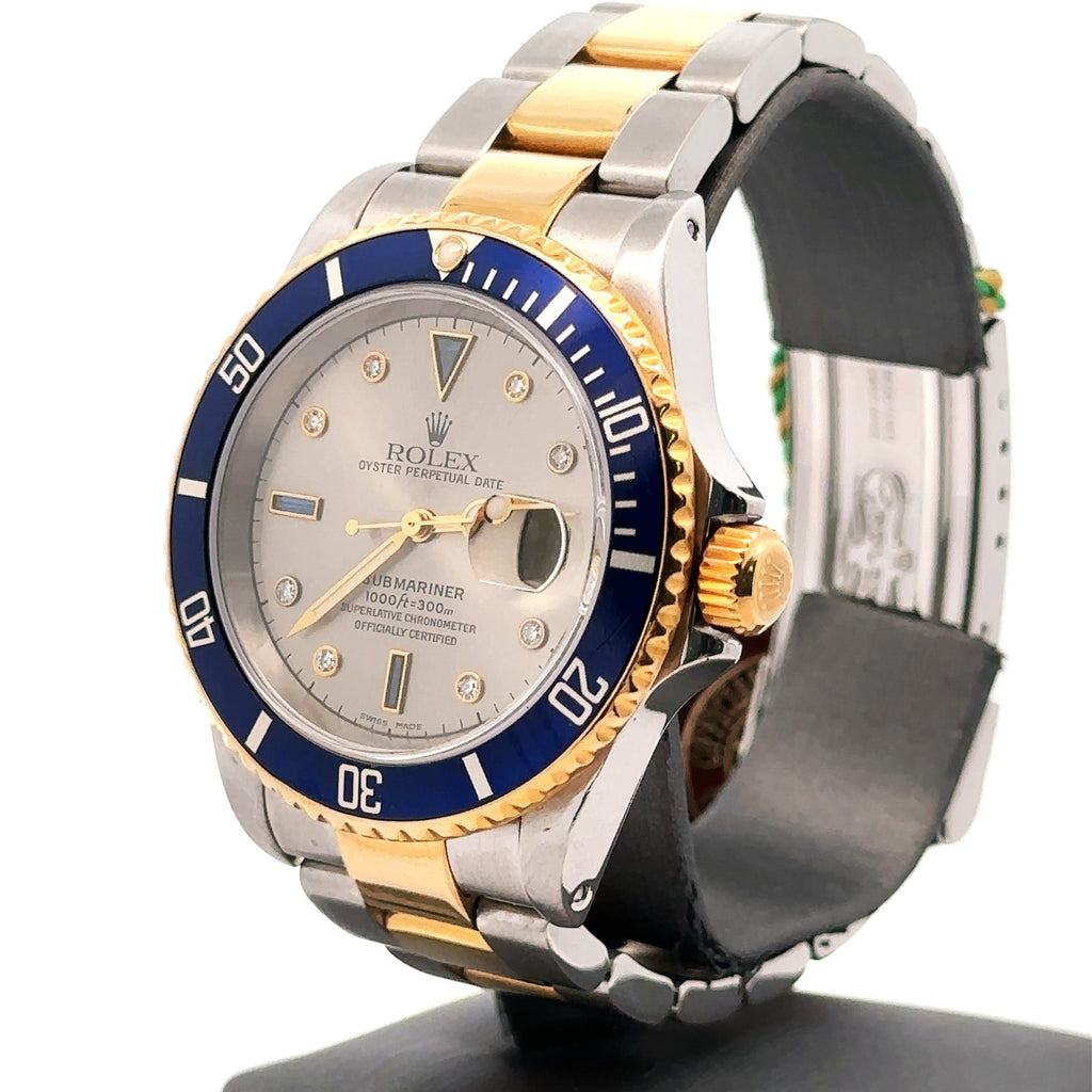 Pre-Owned Rolex Submariner Date 40mm 2 Tone Watch 16613 18k Yellow Gold S107506