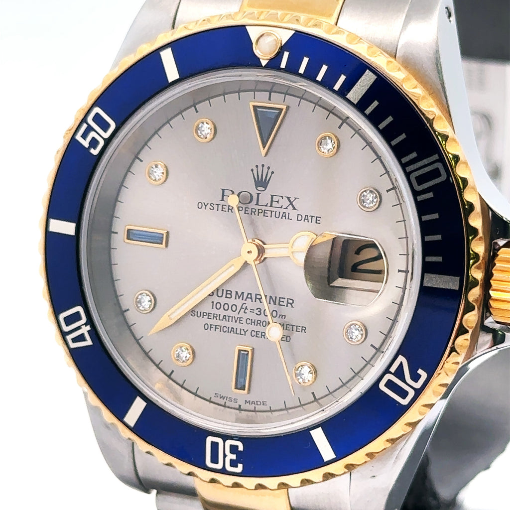 Pre-Owned Rolex Submariner Date 40mm 2 Tone Watch 16613 18k Yellow Gold S107506