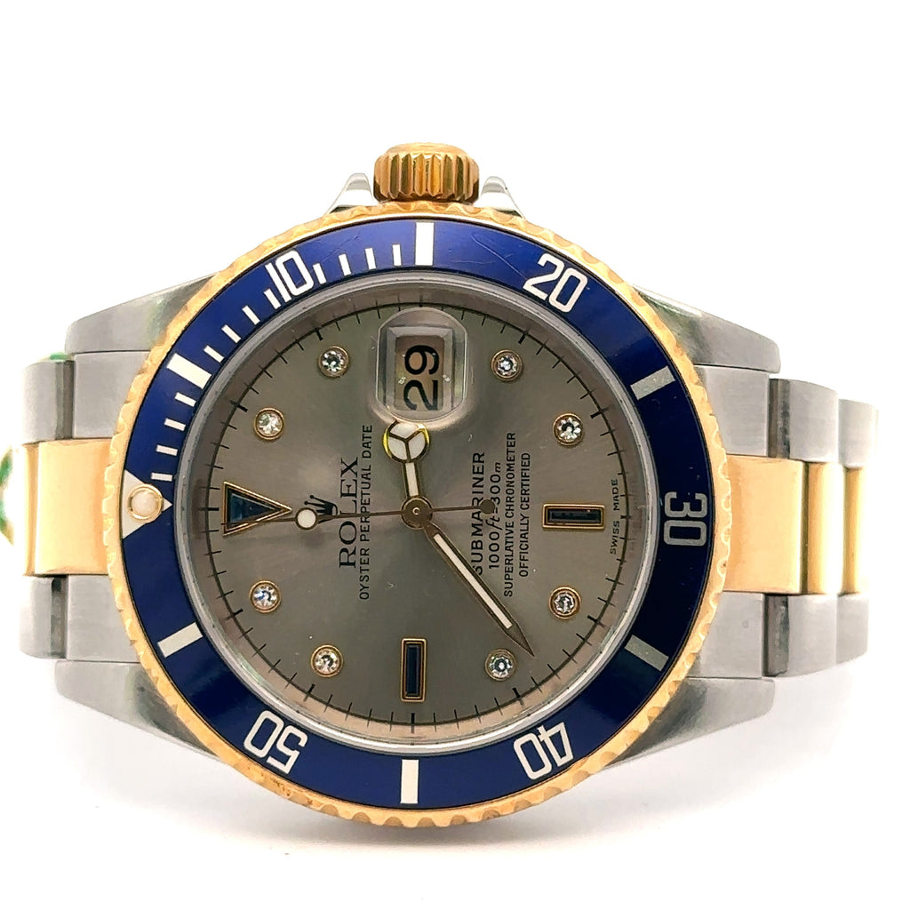 Pre-Owned Rolex Submariner Date 40mm 2 Tone Watch 16613 18k Yellow Gold S107506