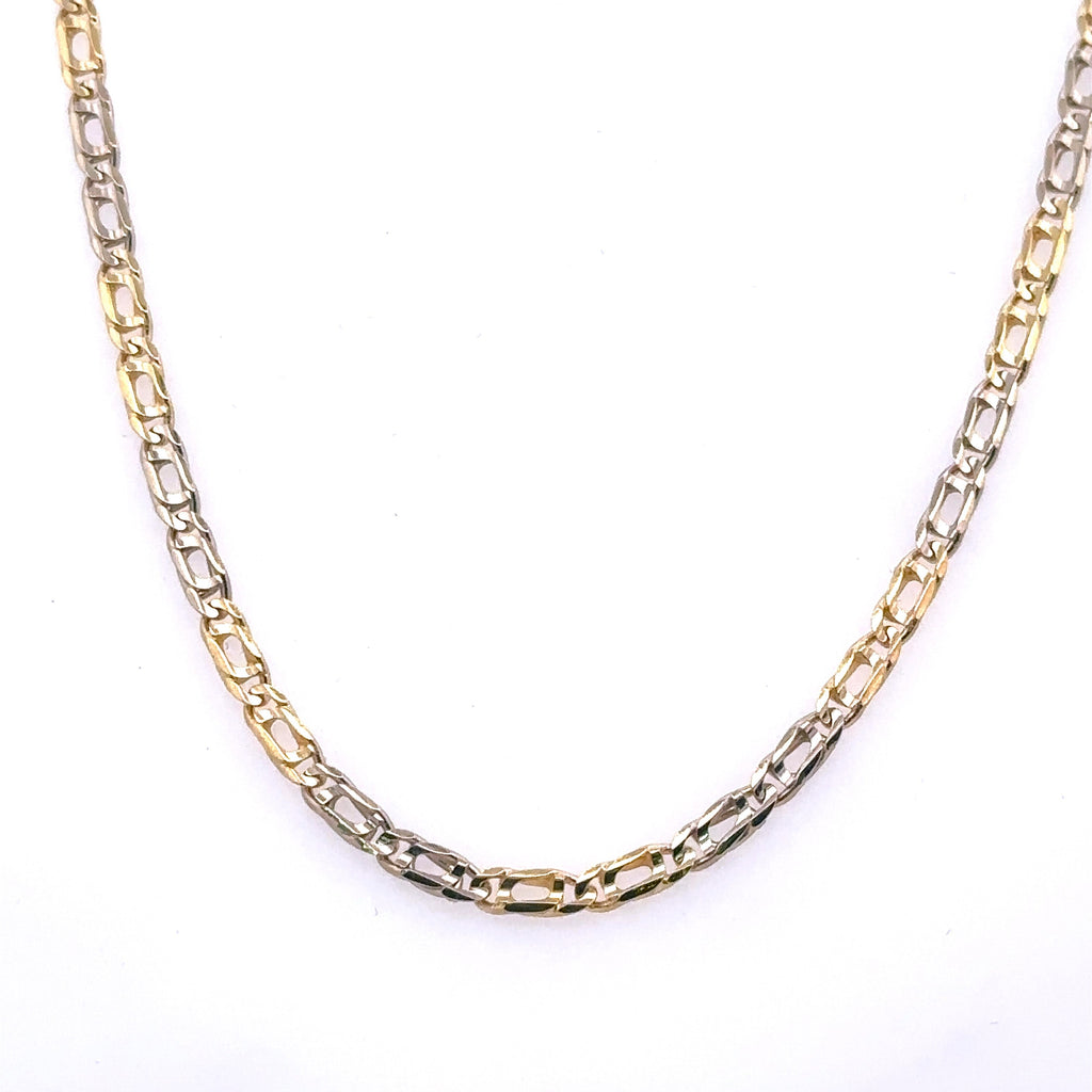 18K Yellow & white Gold ladies Fancy Link Chain Necklace, 16G, 24' S107796