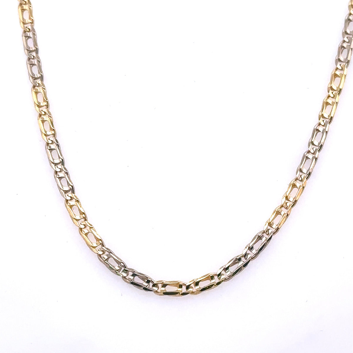 18K Yellow & white Gold ladies Fancy Link Chain Necklace, 16G, 24' S107796