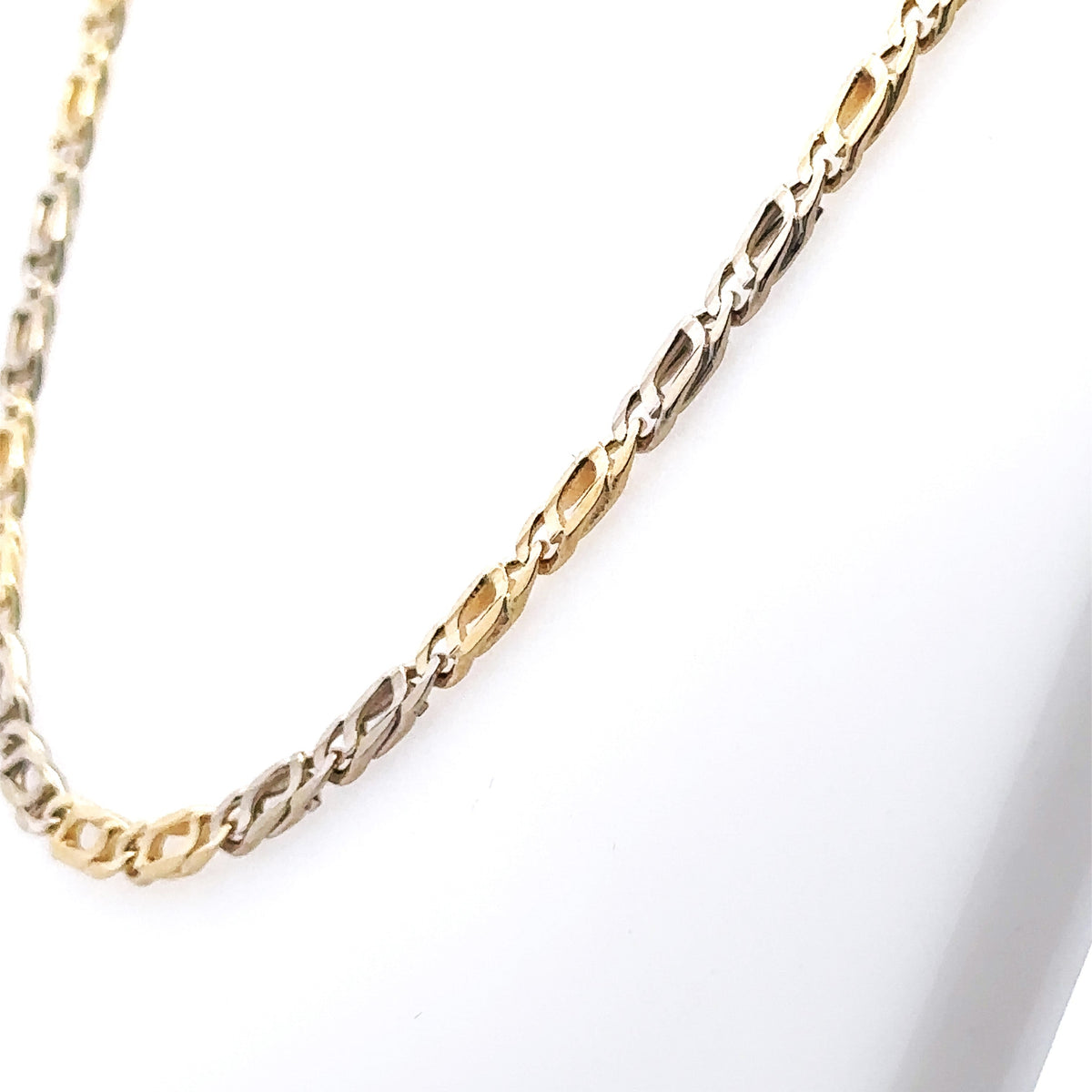 18K Yellow & white Gold ladies Fancy Link Chain Necklace, 16G, 24' S107796
