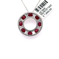18k White Gold 1.76Ct Diamond & Ruby Circle Pendant 3.8G, S107800