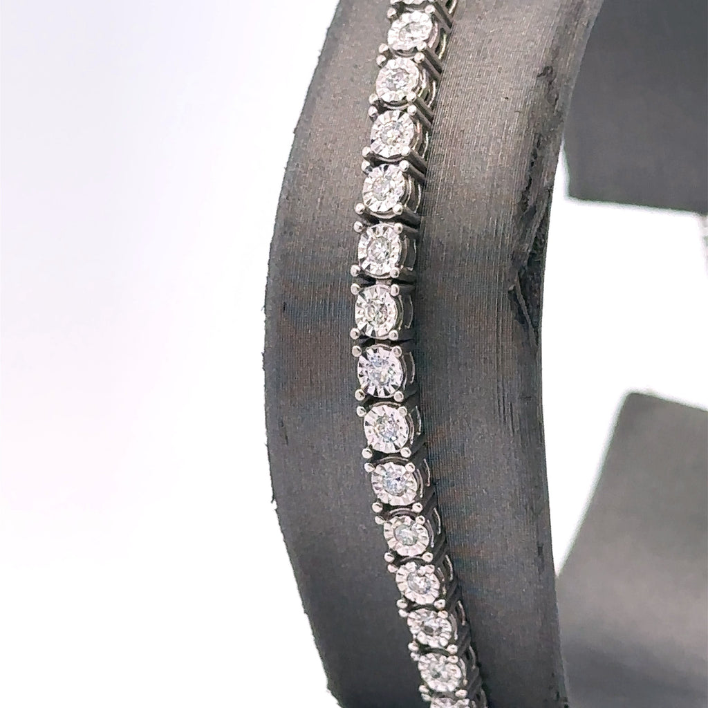 14k White Gold 0.50CT Diamond Bolo Bracelet, 7.2g, S107830