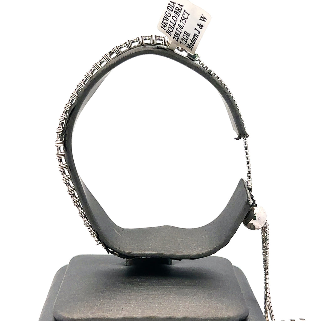 14k White Gold 0.50CT Diamond Bolo Bracelet, 7.2g, S107830