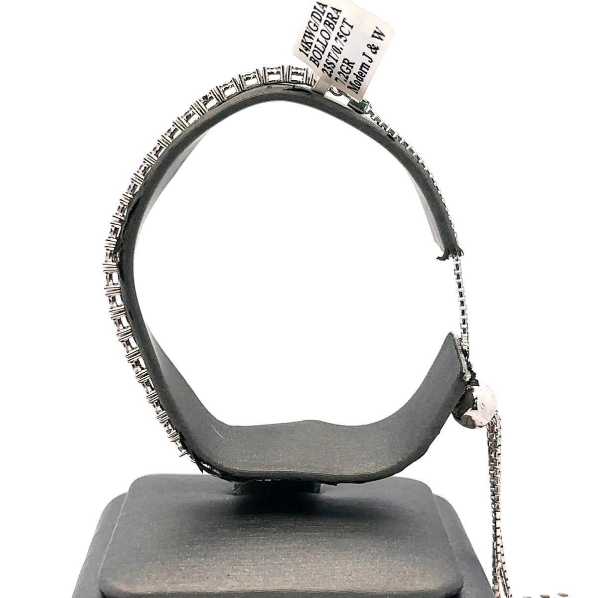 14k White Gold 0.50CT Diamond Bolo Bracelet, 7.2g, S107830