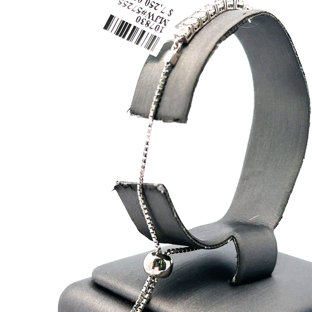 14k White Gold 0.50CT Diamond Bolo Bracelet, 7.2g, S107830