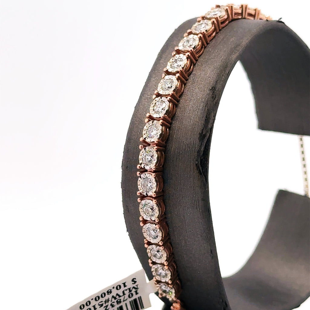 14k White & Rose Gold 1.50CT Diamond Bolo Bracelet, 8.2g, S107832