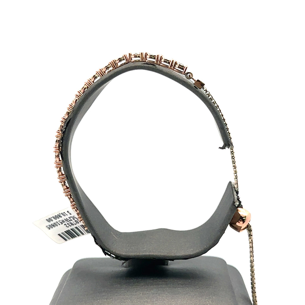 14k White & Rose Gold 1.50CT Diamond Bolo Bracelet, 8.2g, S107832