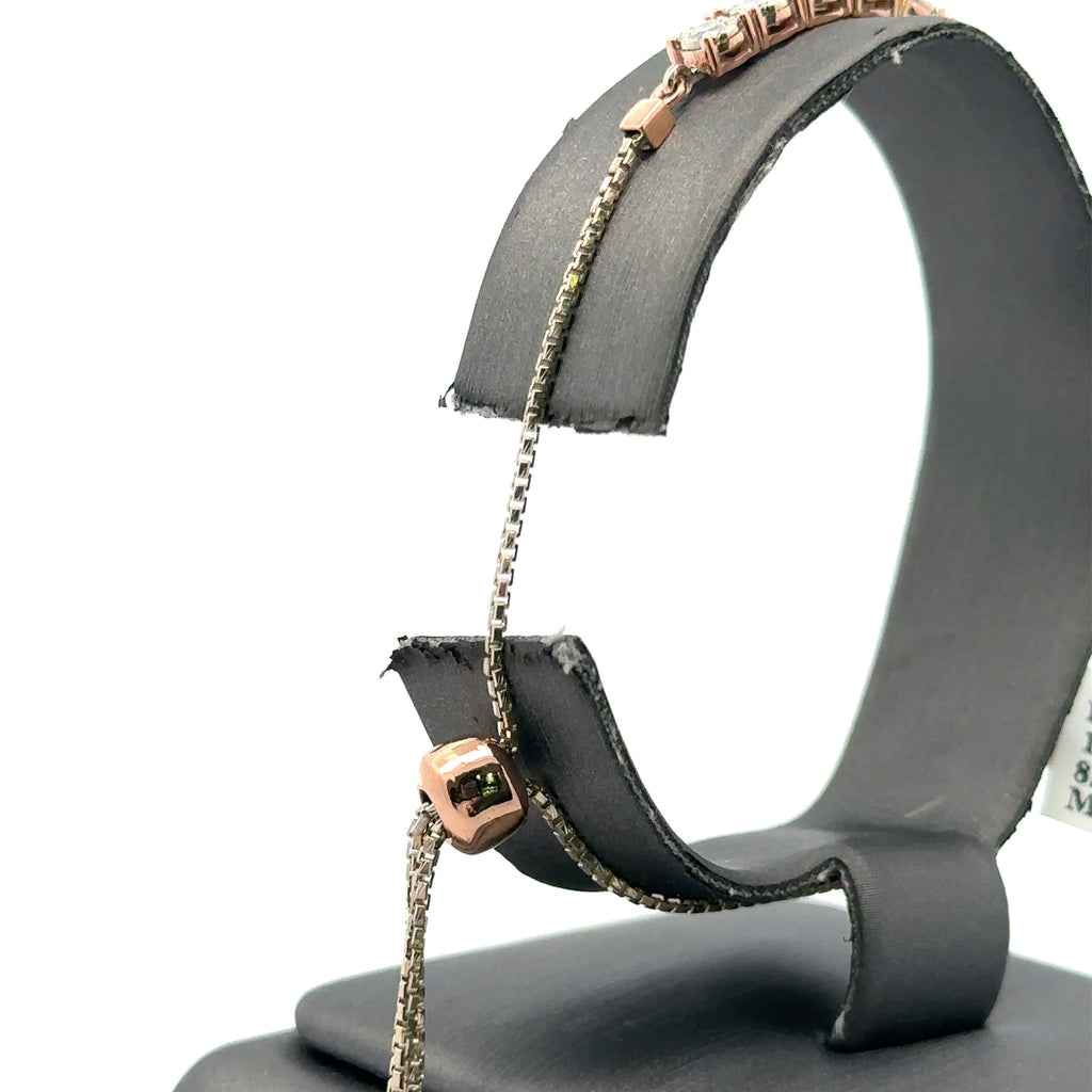 14k White & Rose Gold 1.50CT Diamond Bolo Bracelet, 8.2g, S107832