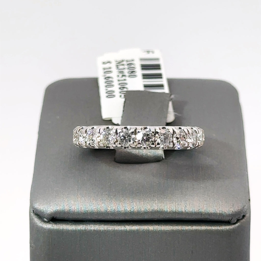 14k White Gold 1.75 CT Diamond Ladies Wedding Band, 4.4G, Size 6.75,  S16080