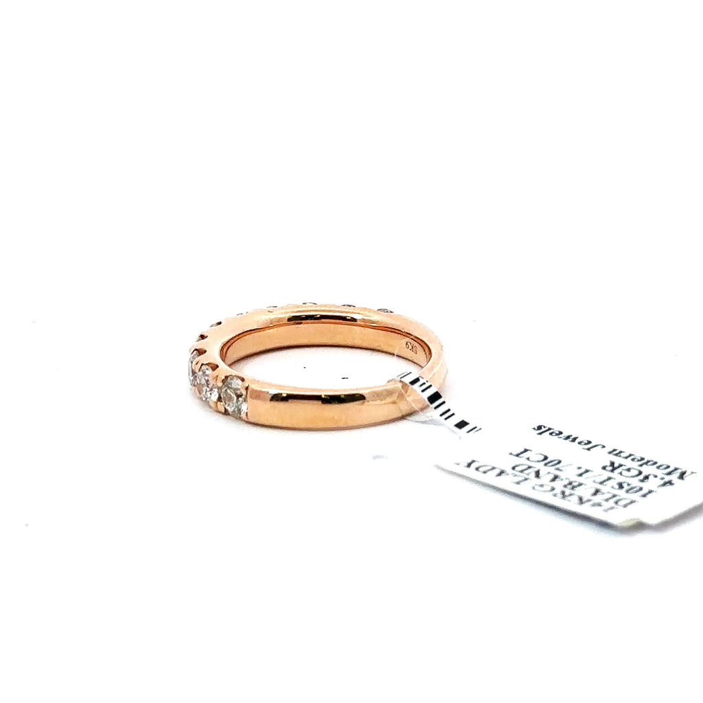14k Rose Gold 1.50 CT Diamond Ladies Band, 4.3g, Size 7, S16081