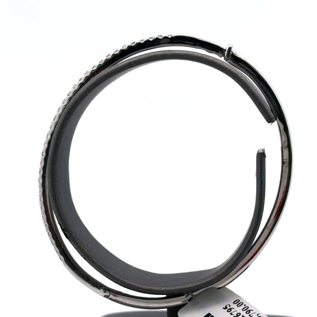 18k White Gold 1.25 CT Diamond Bracelet Bangle , 14.3gm, S16048