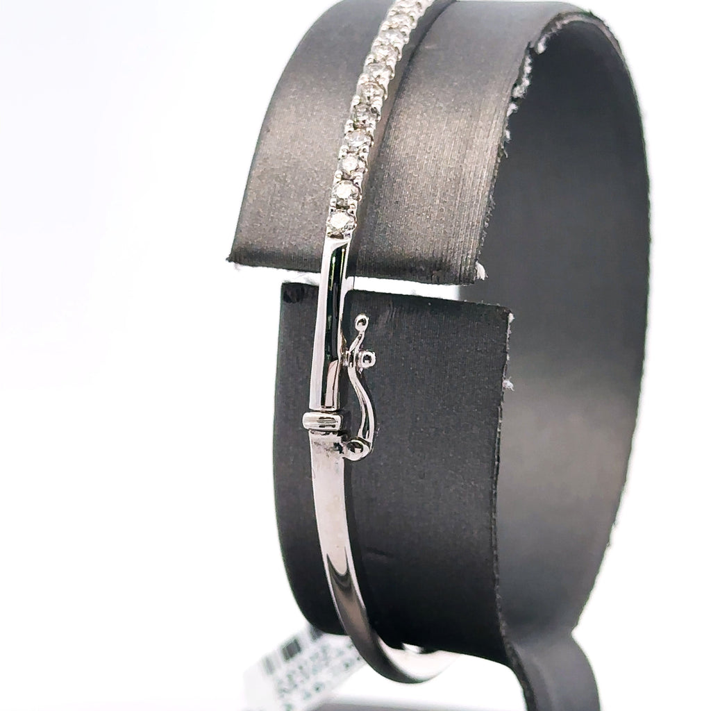 18k White Gold 1.25 CT Diamond Bracelet Bangle , 14.3gm, S16048