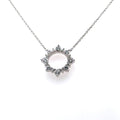 18k White Gold 0.20Ct Diamond Pendant Necklace 3.6G, S16042