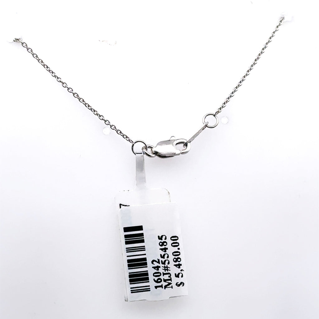 18k White Gold 0.20Ct Diamond Pendant Necklace 3.6G, S16042
