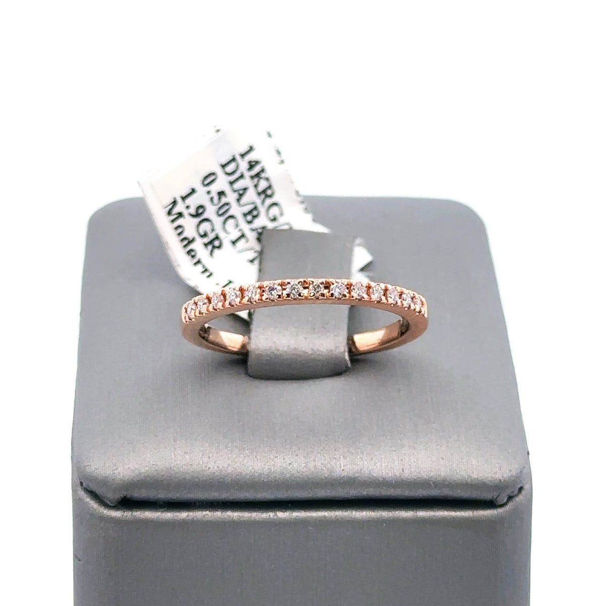 14k Rose Gold .25 CT Diamond Ladies Band, 1.9g, Size 6 S15746