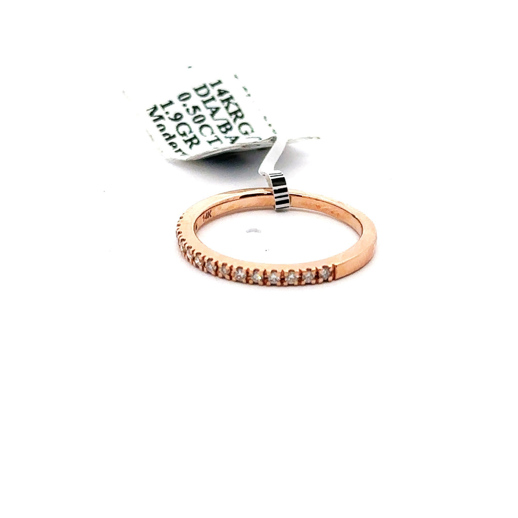 14k Rose Gold .25 CT Diamond Ladies Band, 1.9g, Size 6 S15746