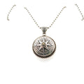 Lagos Signature Caviar Compass Necklace, 36' , Silver 33.7grams