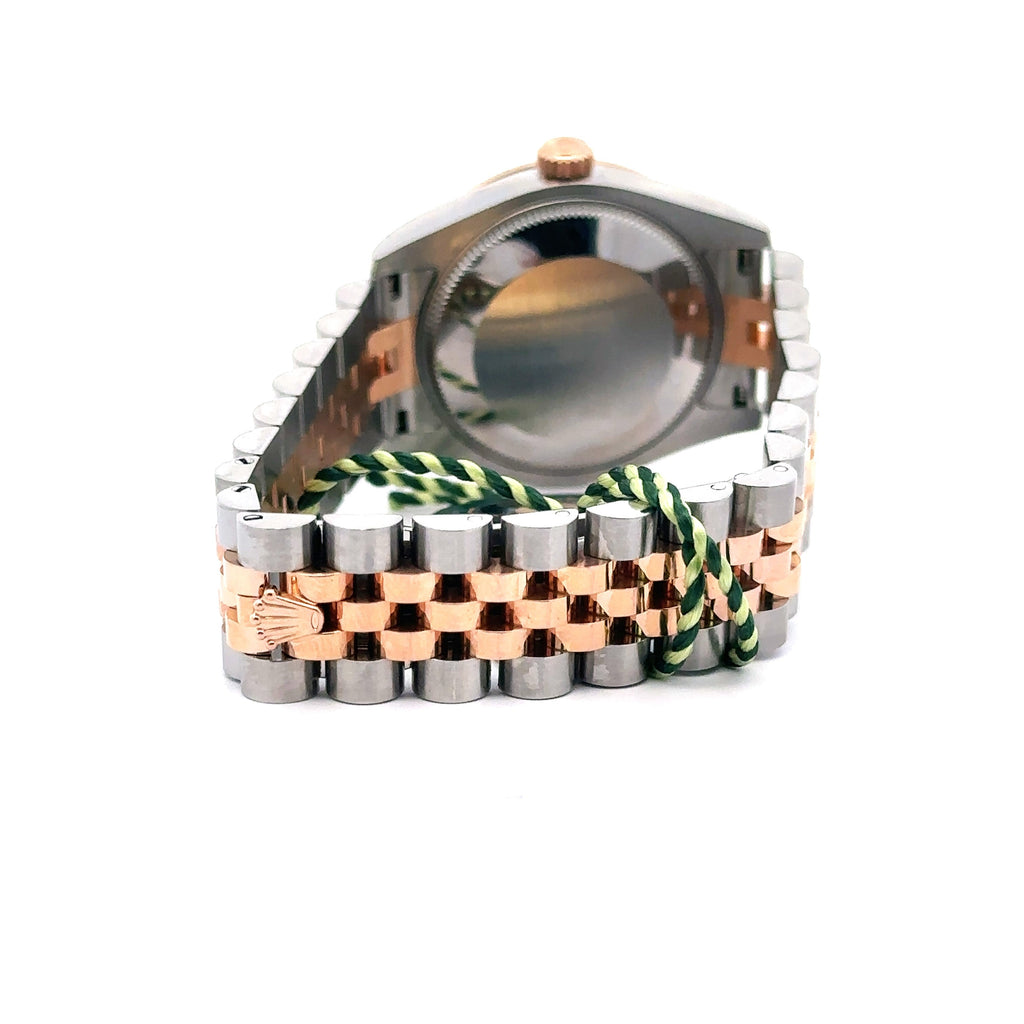 Pre-Owned Rolex Datejust 31mm 2 tone 18k Rose Gold Watch 178341 diamond bezel