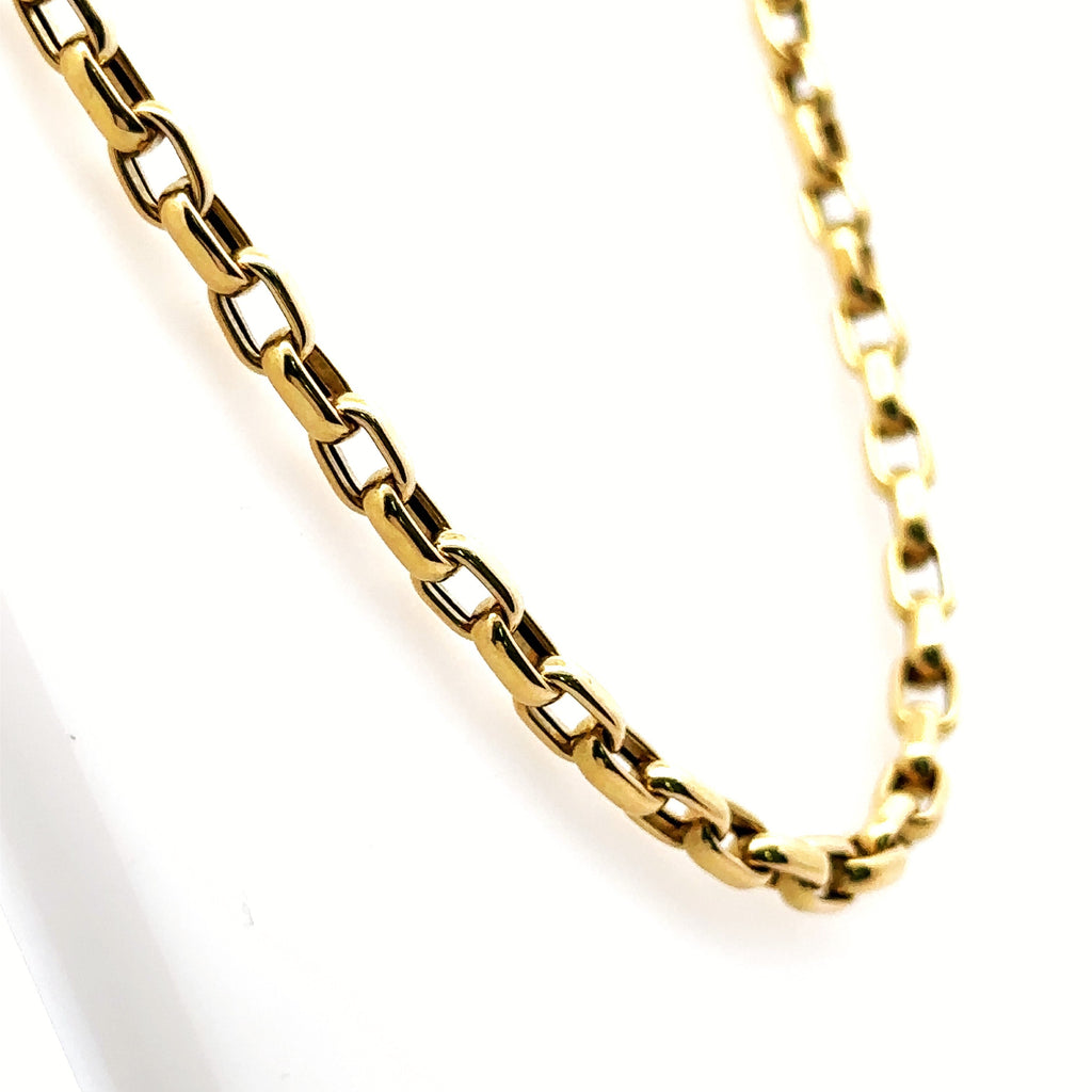 Roberto Coin Designer 18K Yellow Gold Fine Gauge Square Link 17", 10.7g, S107908