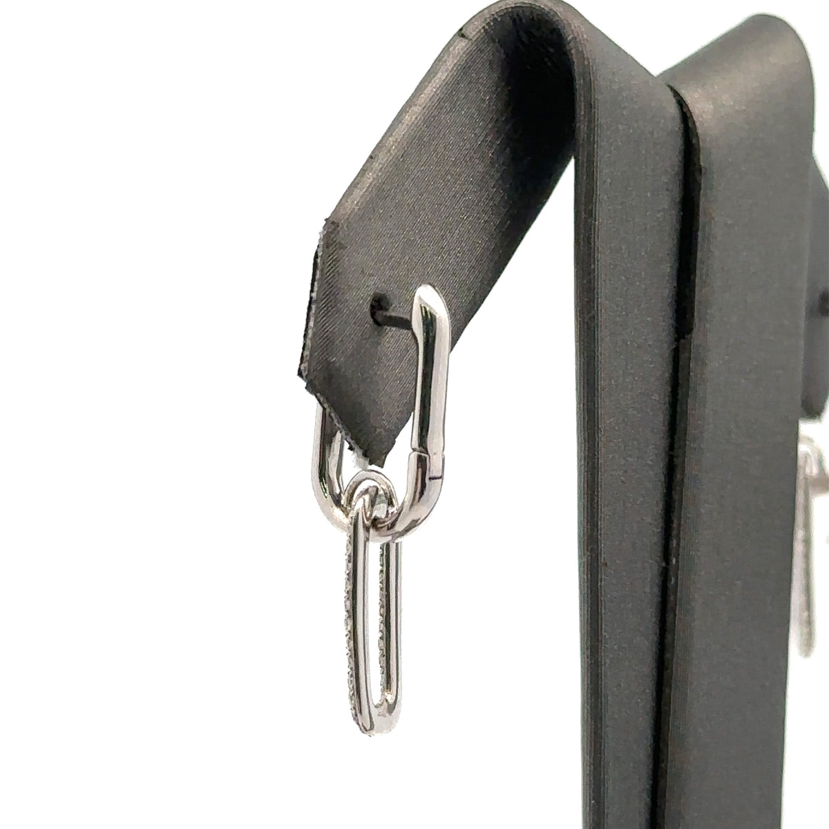 14k White Gold .50CT Diamond paperclip Earrings, 2.8gm, S15501