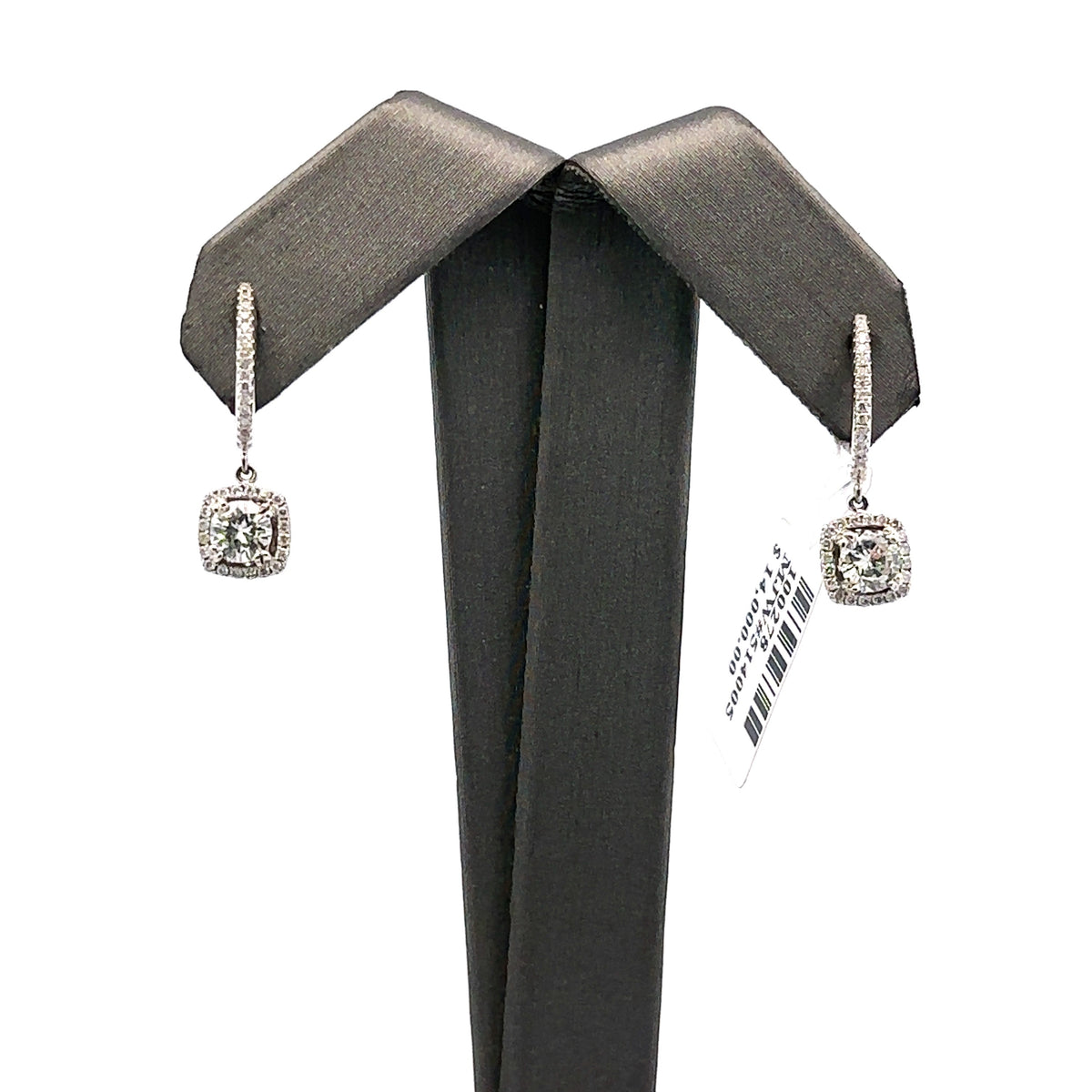 14k White Gold 1.00 CT Diamond Ladies Drop Earrings, 2.8gm, S100278
