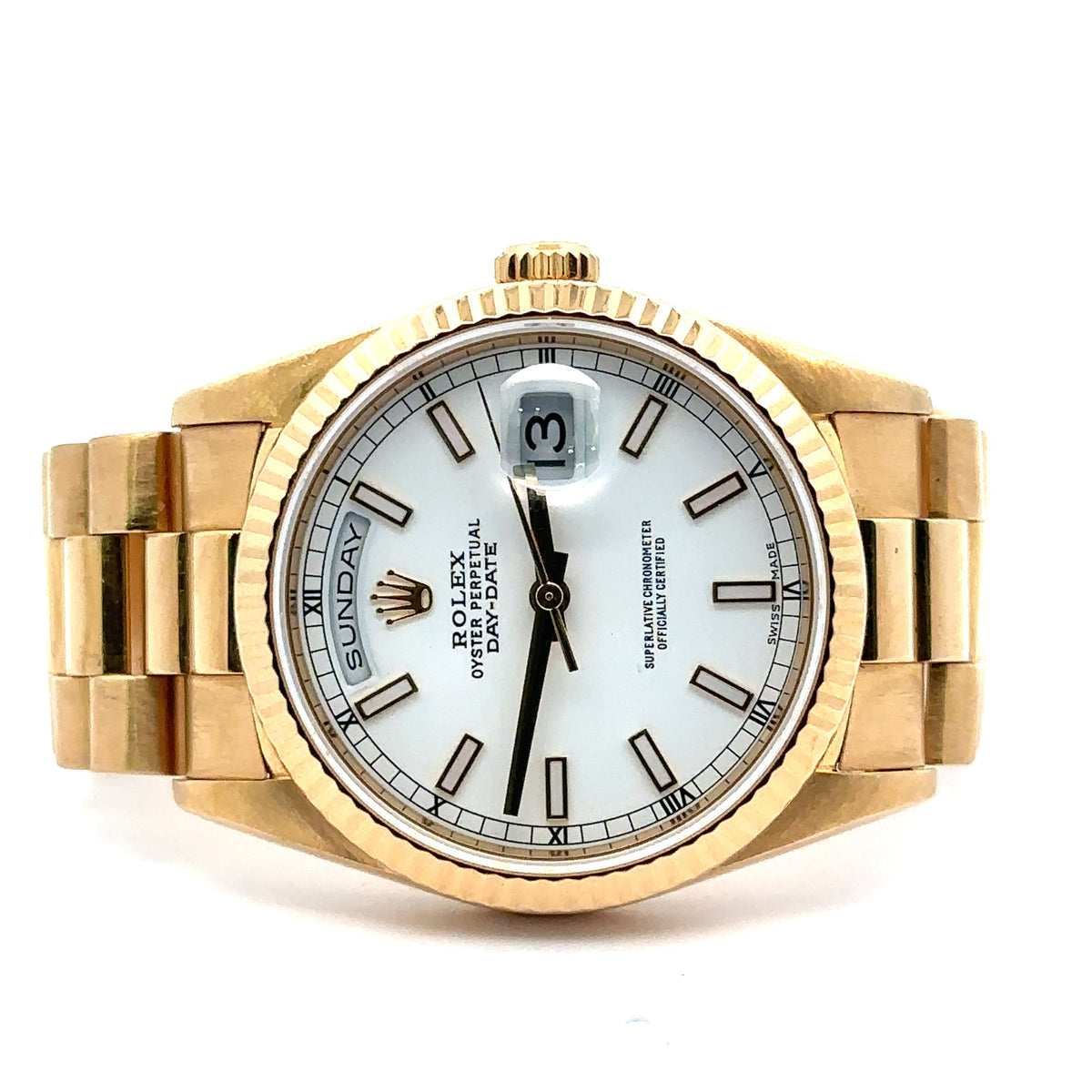 Pre-Owned Rolex Day Date Presidential 36mm 18k Yellow Gold Watch 18238